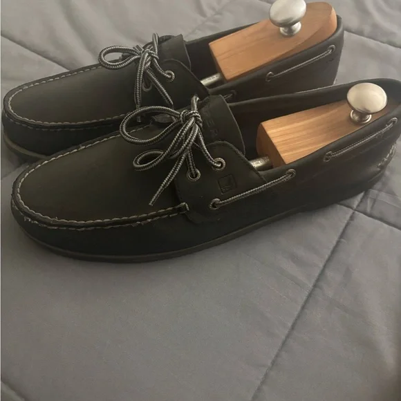 Sperry Black and Tan Leather Boat Shoes SIZE 13 - TWO PAIRS + FREE SHIPPING! - Picture 1 of 6